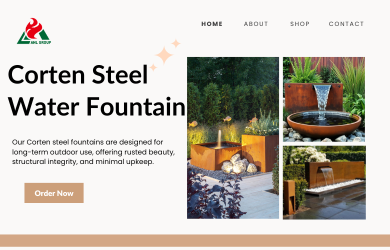 Corten Steel Water Feature